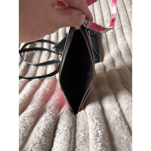 Kate Spade Black Leather Phone Crossbody and Pink Floral Wristlet Bundle - Picture 4 of 8